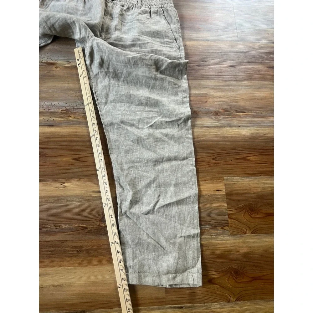 Madewell Men XL Beige 100% Linen Drawstring Waist Beach Resortwear Pants